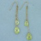 Yellow Crystal Dangle Earrings In 14k Yellow Gold