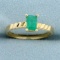 1/2ct Emerald Solitaire Ring In 14k Yellow Gold