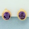 8ct Tw Amethyst Earrings In 14k Yellow Gold