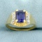 1.5ct Tanzanite And Diamond Ring In 14k Yellow Gold