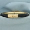 Black Jade Bangle Bracelet In 14k Yellow Gold