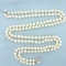 Vintage Akoya Pearl Double Strand Necklace In 14k White Gold