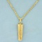 Jewish Mezuzah Pendant On Rope Chain In 14k Yellow Gold