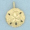 Sand Dollar Pendant Or Charm In 14k Yellow Gold