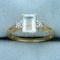 1ct Aquamarine Solitaire Ring In 10k Yellow Gold
