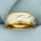 Two Tone Band Ring In 14k Yellow And White Gold