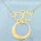 Modern Geometric Circle Necklace In 14k Yellow Gold