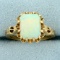 Vintage Opal Solitaire Ring In 10k Yellow Gold