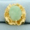 7ct Jade Statement Ring In 14k Yellow Gold