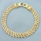 Italian Made Designer Link Bracelet In 14k Yellow Gold