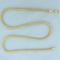 Italian Made 21 Inch Byzantine Link Chain Necklace In 14k Yellow Gold