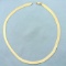 Italian Made 16 Inch Herringbone Link Chain Necklace In 14k Yellow Gold