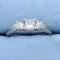 1ct Tw Three Stone Princess Cut Diamond Engagement Ring Or Anniversary Ring In 14k White Gold