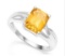 2ct Citrine & Diamond Ring In Sterling Silver