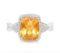 Checkerboard Cut 2.5ct Citrine & Diamond Ring In Sterling Silver