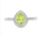 Peridot & Diamond Halo Ring In Sterling Silver