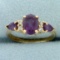 2ct Tw Amethyst And Diamond Ring In 14k Yellow Gold