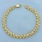 Designer Link Diamond Cut Bracelet In 14k Yellow Gold