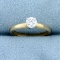 1/3ct Solitaire Diamond Engagement Ring In 14k Yellow And White Gold