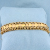 Heavy Designer Link Bracelet In 18k Yellow Gold