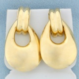 Large Designer Dangle Earrings In 14k Yellow Gold