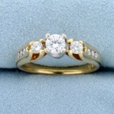 2/3ct Tw Diamond Engagement Ring In 14k White And Yellow Gold