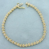 Diamond Tennis Bracelet In 14k Yellow And White Gold