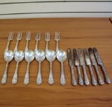 Rare Antique Dominick And Haff Renaissance 18 Piece Sterling Silver Flatware Set