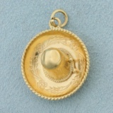 Sombrero Pendant Or Charm In 14k Yellow Gold