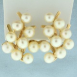 Designer Ming's Pearl Earrings In 14k Yellow Gold