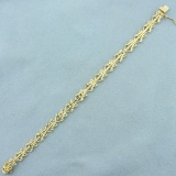 Diamond Cut Designer Triangle Link Bracelet In 10k Yellow Gold