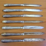 Antique Set Of 7 Scandinavian Cgh Silverplated Nickel Silver Butter Knives