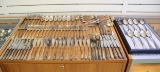 Antique Gab Nickel Silver Swedish 106 Piece Flatware Set