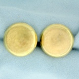 Button Design Earrings In 14k Yellow Gold