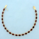 12ct Tw Garnet Line Tennis Bracelet In 14k Yellow Gold