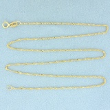 Italian Made 18 Inch Twisting Curb Link Chain Necklace In 14k Yellow Gold