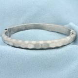 Italian Made Hammered Bangle Bracelet In Sterling Silver