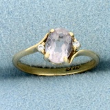 1ct Morganite And Diamond Bypass Ring In 10k Yellow Gold