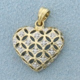 Diamond Heart Pendant In 14k Yellow Gold