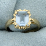 1.25ct Aquamarine Solitaire Ring In 10k Yellow Gold