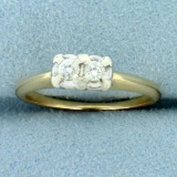 Two Stone Diamond Friendship Ring In 14k Yellow Gold