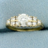 Vintage 1ct Tw Diamond Engagement Ring In 14k Yellow Gold