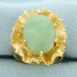 7ct Jade Statement Ring In 14k Yellow Gold