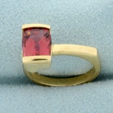 Robert Nilsson Designer Morganite Modernist Ring In 14k Yellow Gold