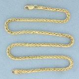 Italian Made 16 In Foxtail Link Chain Necklace In 14k Yellow Gold