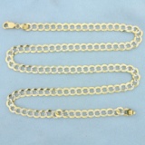 Diamond Cut Two Tone Flat Cable Link Chain Necklace In 10k Yellow And White Gold