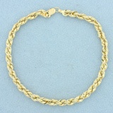 French Rope Link Bracelet In 14k Yellow Gold