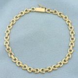 Italian Made C Link Bracelet In 14k Yellow Gold