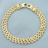 Italian Made Designer Link Bracelet In 14k Yellow Gold