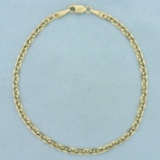 9 Inch Anchor Link Anklet In 14k Yellow Gold